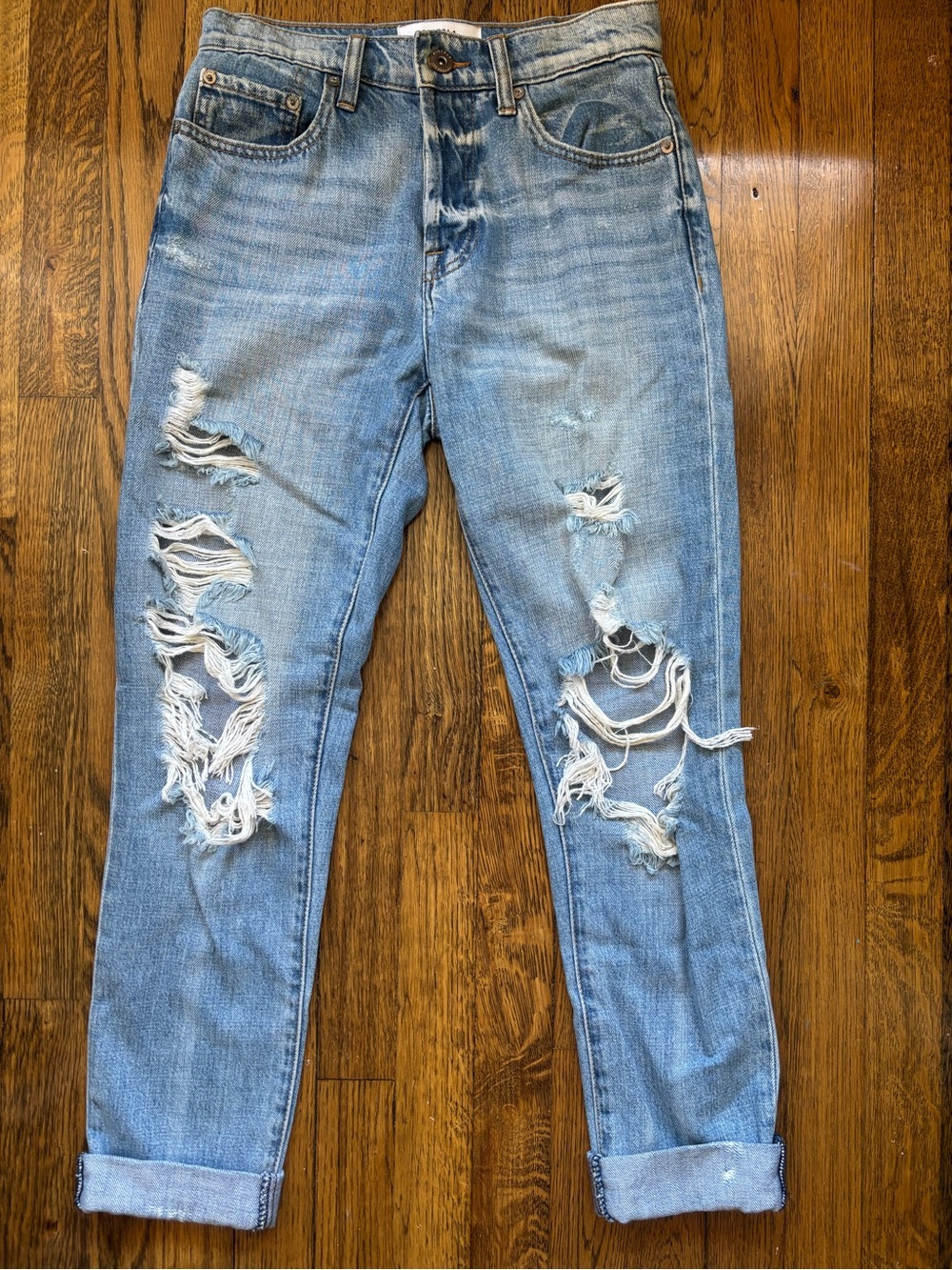 Pistola Distressed Boyfriend Light Blue Jeans